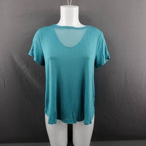Mossimo Womens T Shirt Medium Teal Blue Basic Casual Layer Everyday‎ Lounge